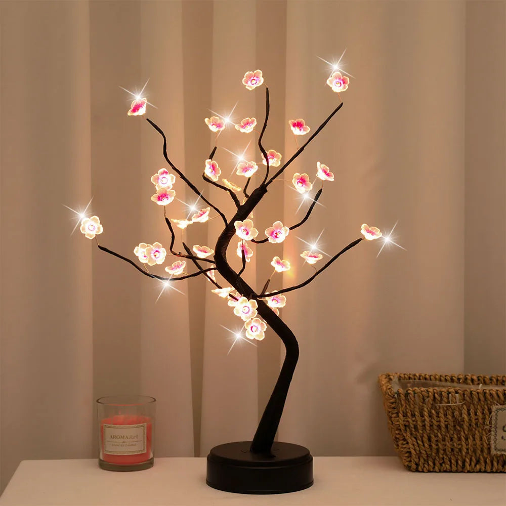 Lampka Bonsai z Kwiatami Wiśni